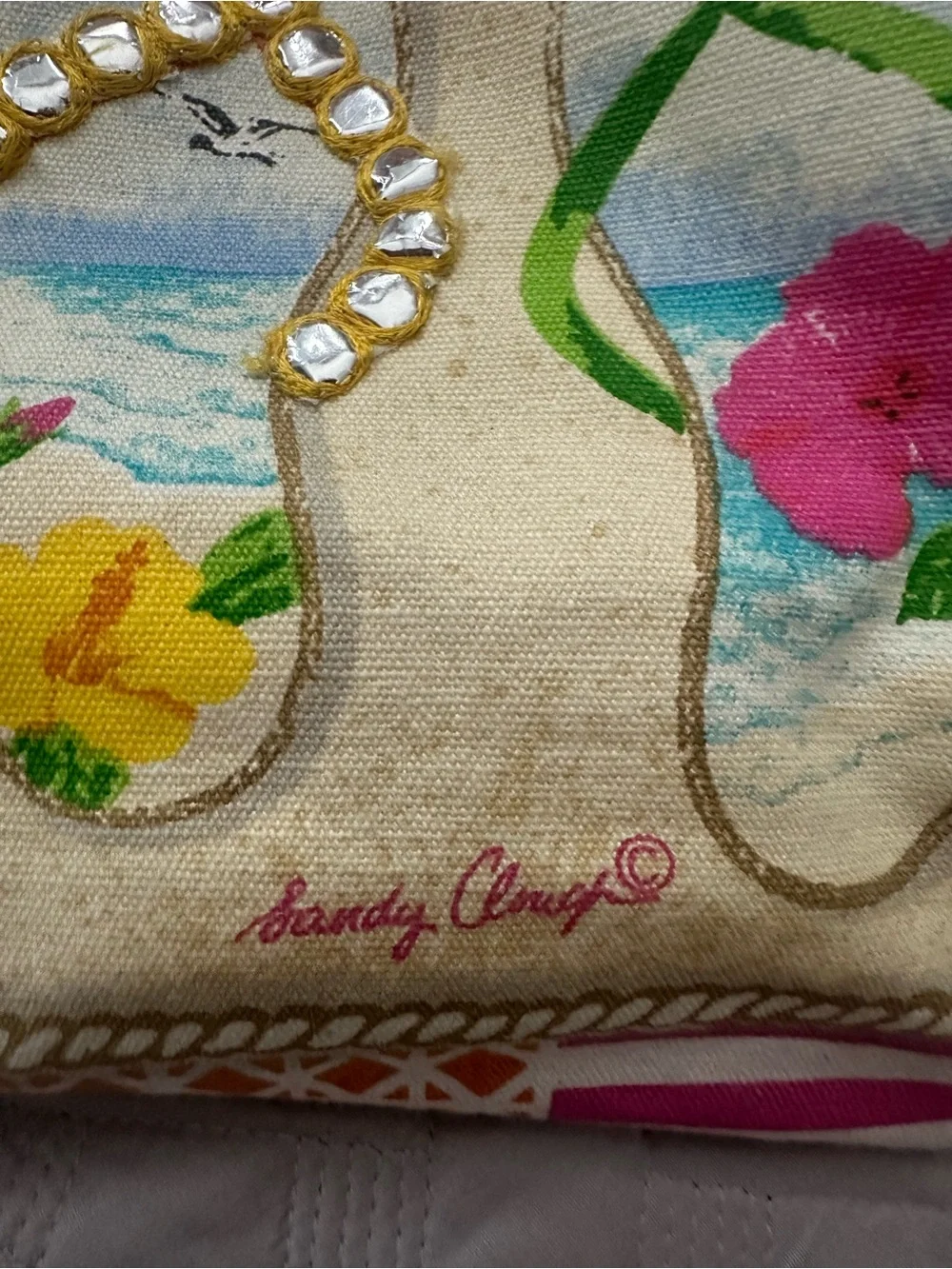 Multicolor Flip-Flop Canvas Tote